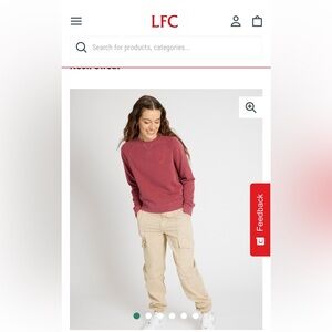 NEVER WORN Liverpool LFC red women’s cut vintage laundered crewneck